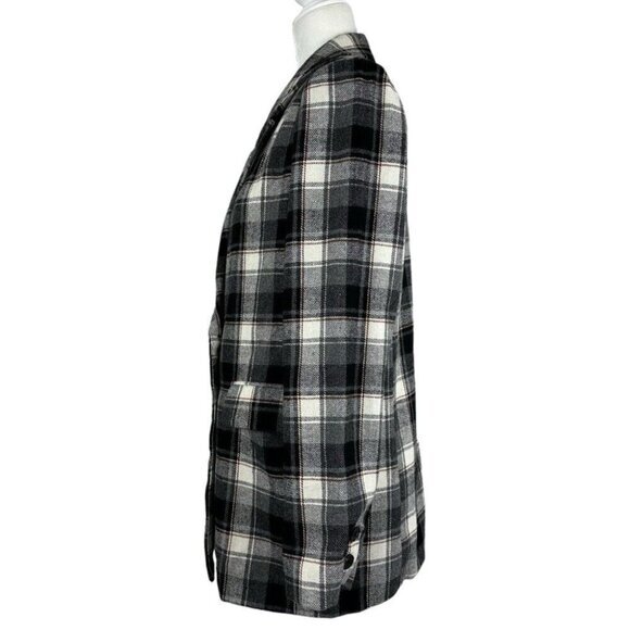 VICI x Fate Women's NWT Black Plaid Wool Preppy Two Button Career Blazer Med/C41 - Picture 2 of 10